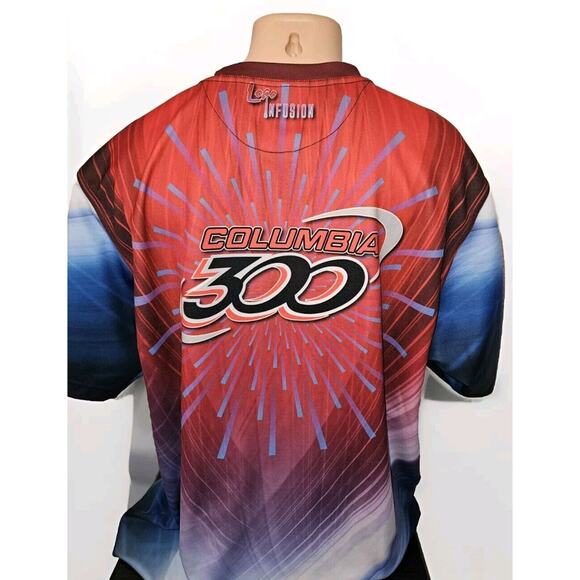 PBA Columbia 300 Team Bowling Shirt Jersey Size 2XL XXL Fusion - Picture 3 of 9